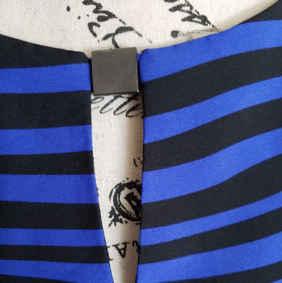 TAHARI BLUE AND BLACK  DRESS - Picture 2 of 7